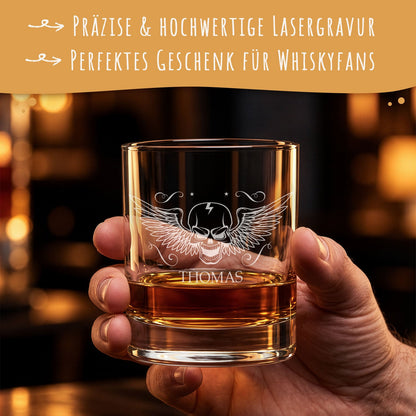 Leonardo Whiskyglas mit Gravur "Totenkopf"