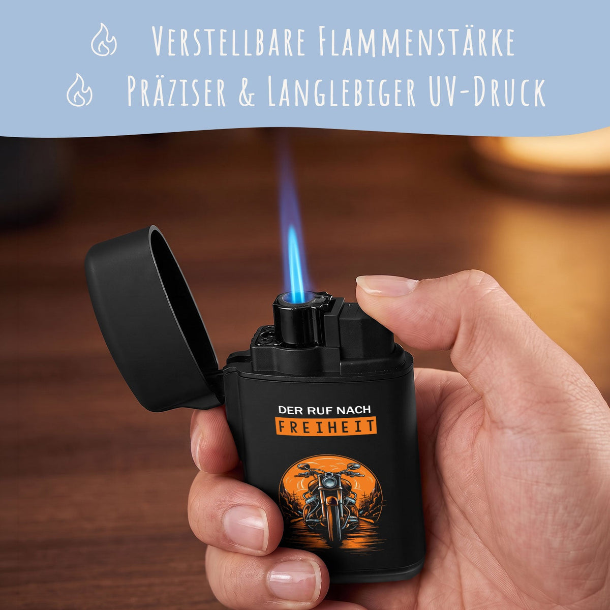 Elektrisches Feuerzeug - Jet Flamme - Nachfüllbar - Freiheit Design