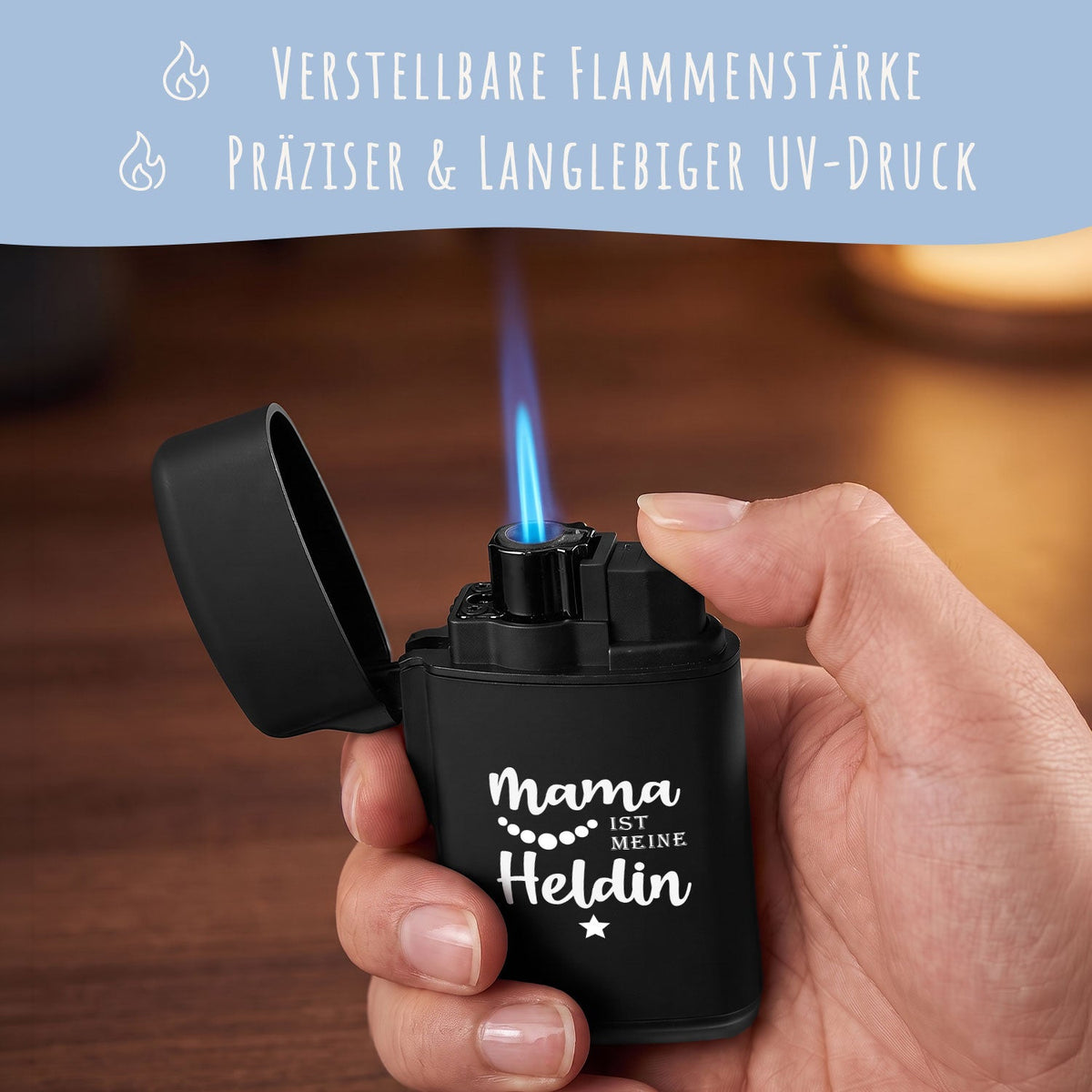 Elektrisches Feuerzeug - Jet Flamme - Nachfüllbar - Held Design