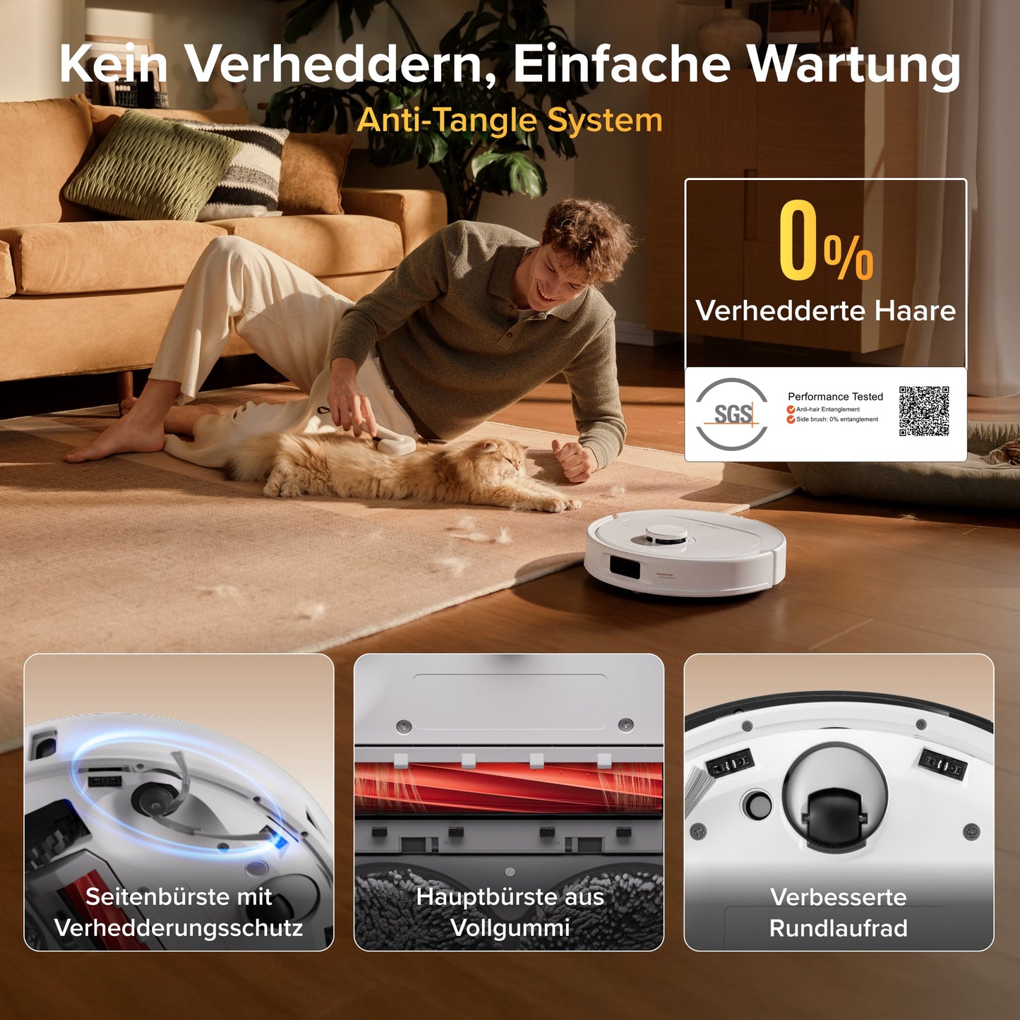 Roborock Qrevo S Pro Saug- und Wischroboter – Saugkraft von 18.500 Pa und Multifunktions-Dockingstation