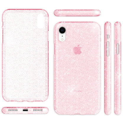 NALIA Glitzerhülle für iPhone XR – Funkelndes Silikon Case – DAZZLIN (Transparent & Stoßfest) – Marke aus Berlin