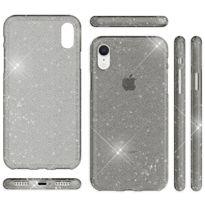NALIA Glitzerhülle für iPhone XR – Funkelndes Silikon Case – DAZZLIN (Transparent & Stoßfest) – Marke aus Berlin