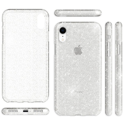 NALIA Glitzerhülle für iPhone XR – Funkelndes Silikon Case – DAZZLIN (Transparent & Stoßfest) – Marke aus Berlin