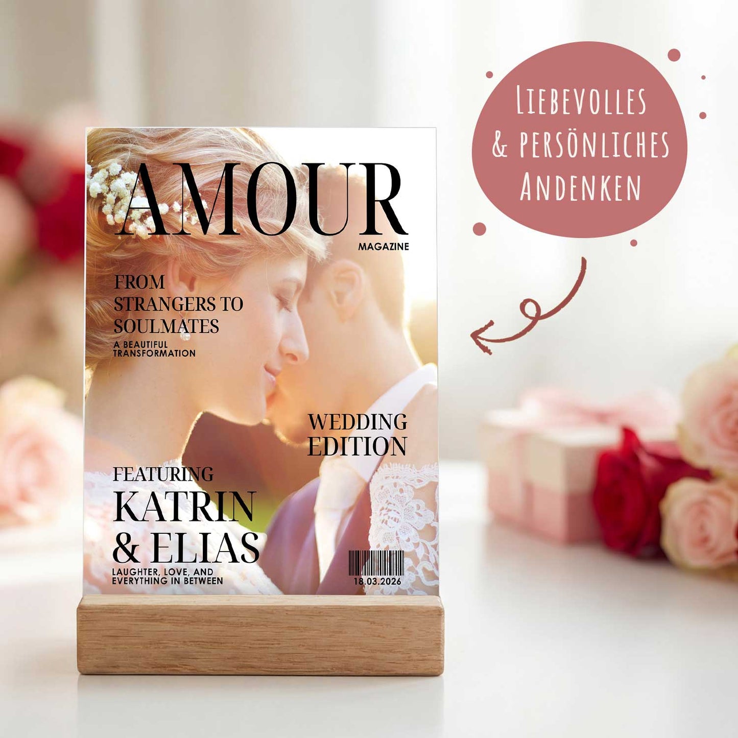 Love Magazine auf Acryl - Personalisiertes Geschenk mit Foto
