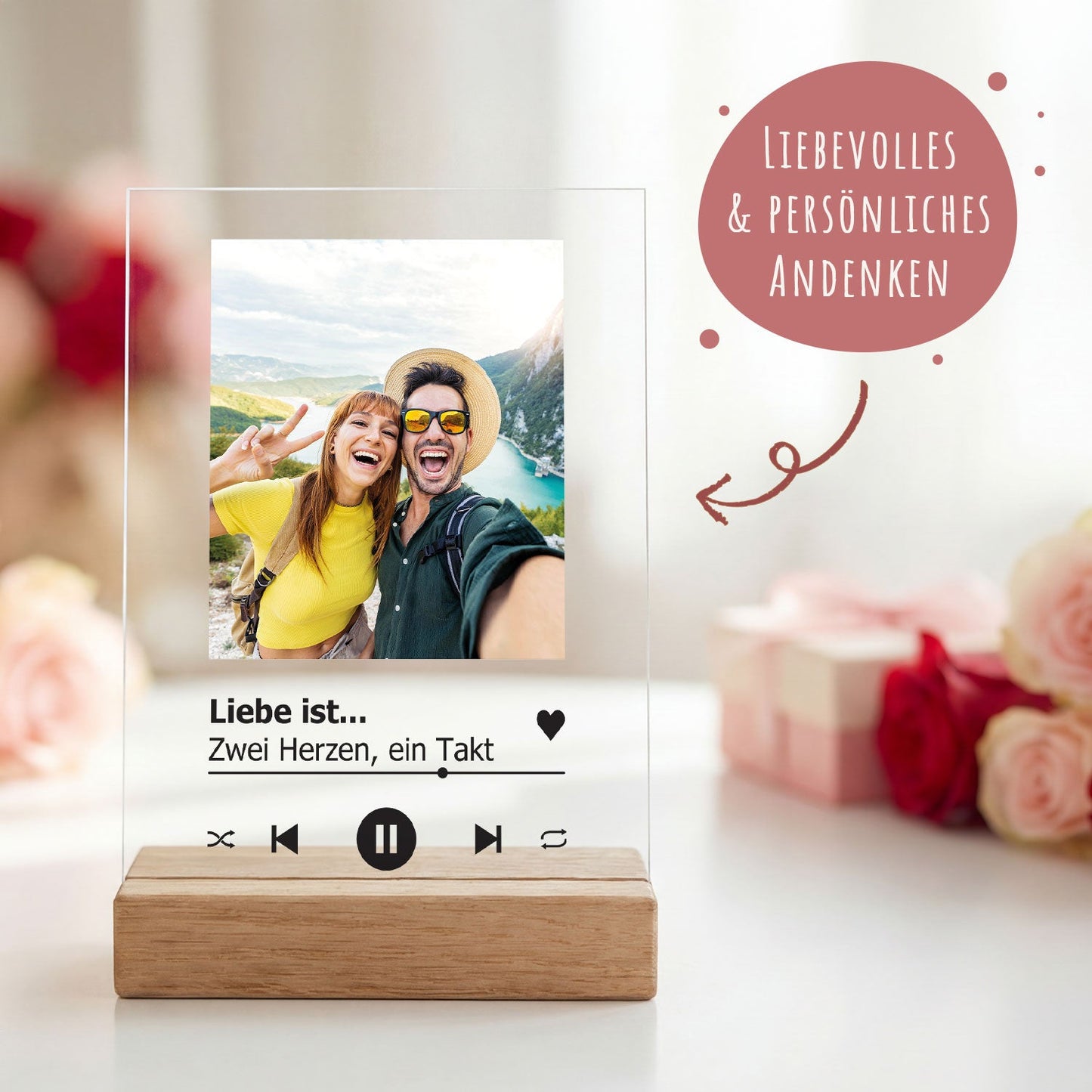 Personalisiertes Song Cover auf Acrylglas - Geschenk mit eigenem Foto im Musik Cover Design