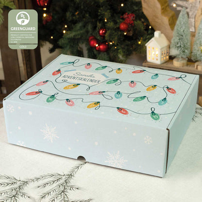 Personalisierter DIY Adventskalender mit Lichterkette Design zum selbst Befüllen