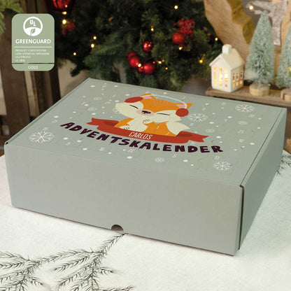 Personalisierter DIY Adventskalender mit Weihnachtstiere Design zum selbst Befüllen