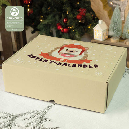Personalisierter DIY Adventskalender mit Weihnachtstiere Design zum selbst Befüllen