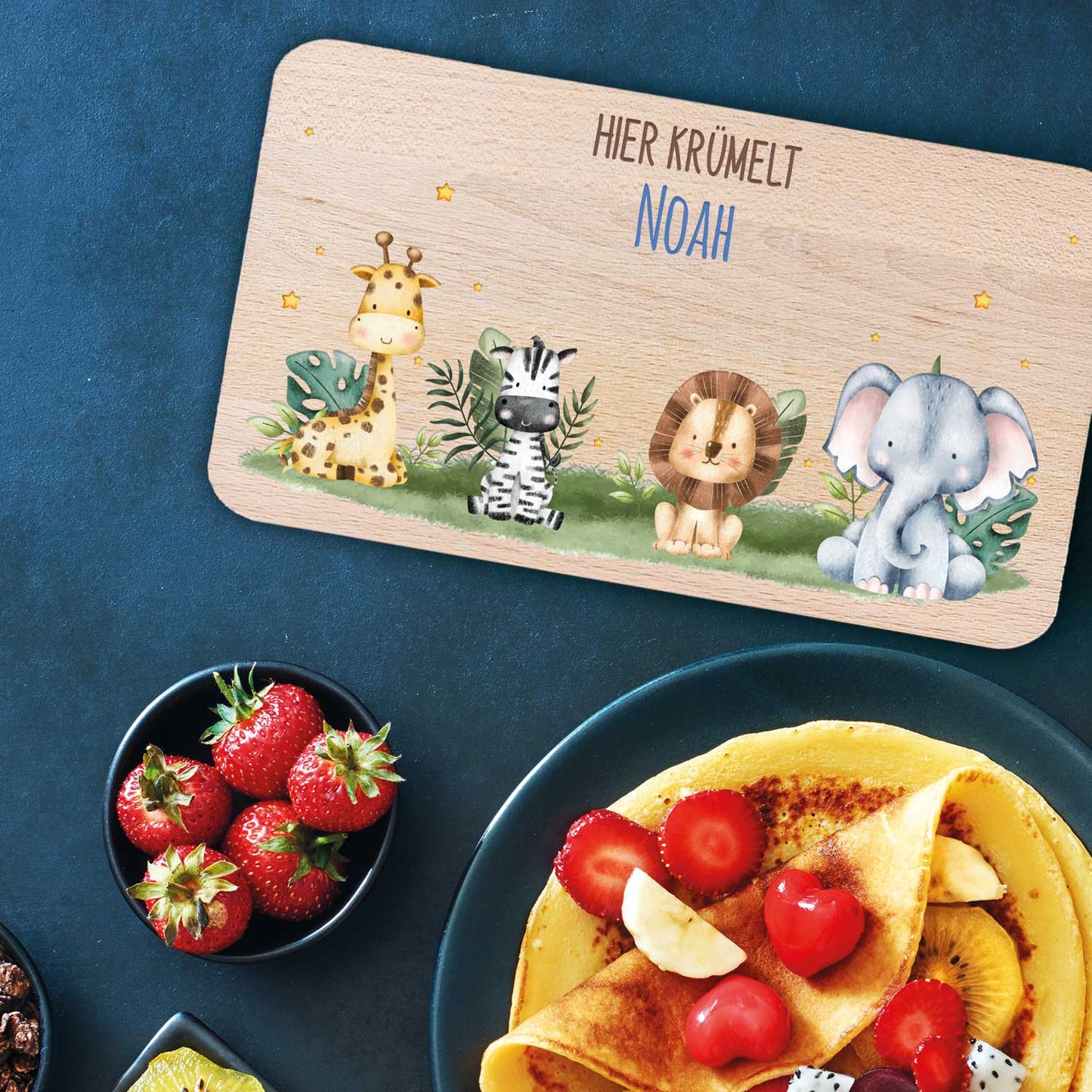 Frühstücksbrettchen mit Druck & Name im "Tiergruppe" Design