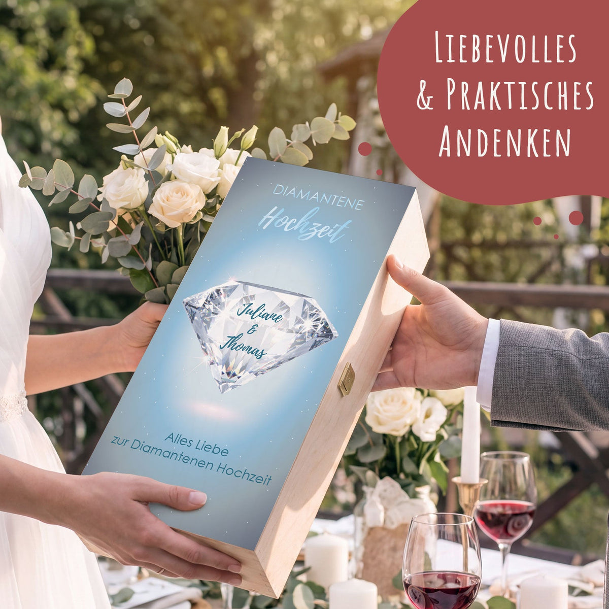 Leonardo Weingläser im "Diamantene Hochzeit - 60 Jahre" Design als Set