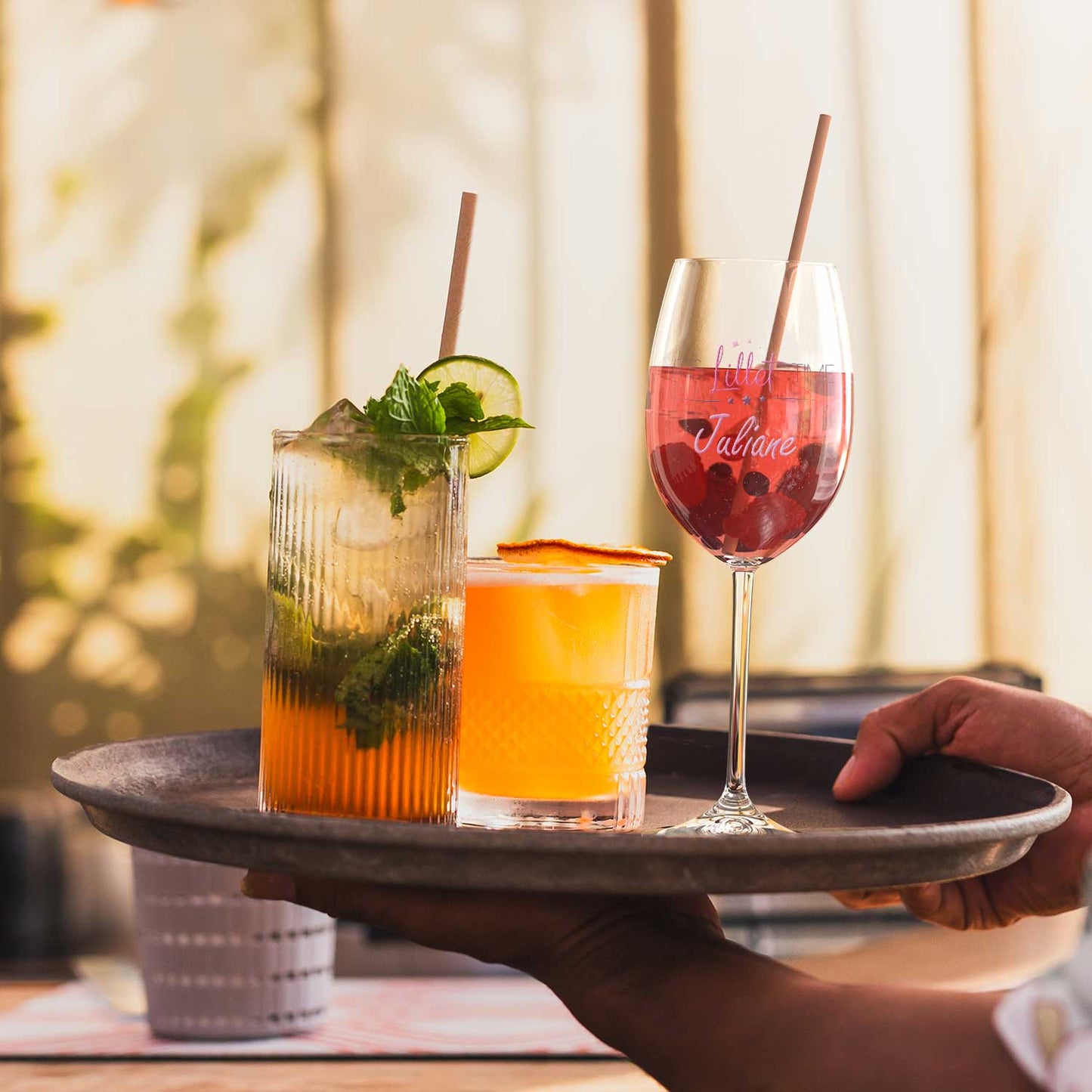 Leonardo Weinglas mit UV-Druck - "It's Lillet Time V2" mit Wunschname