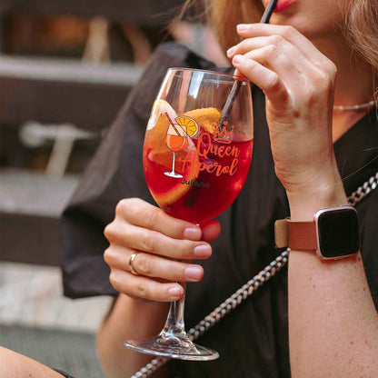 Leonardo Weinglas mit UV-Druck - "Queen Aperol" mit Name