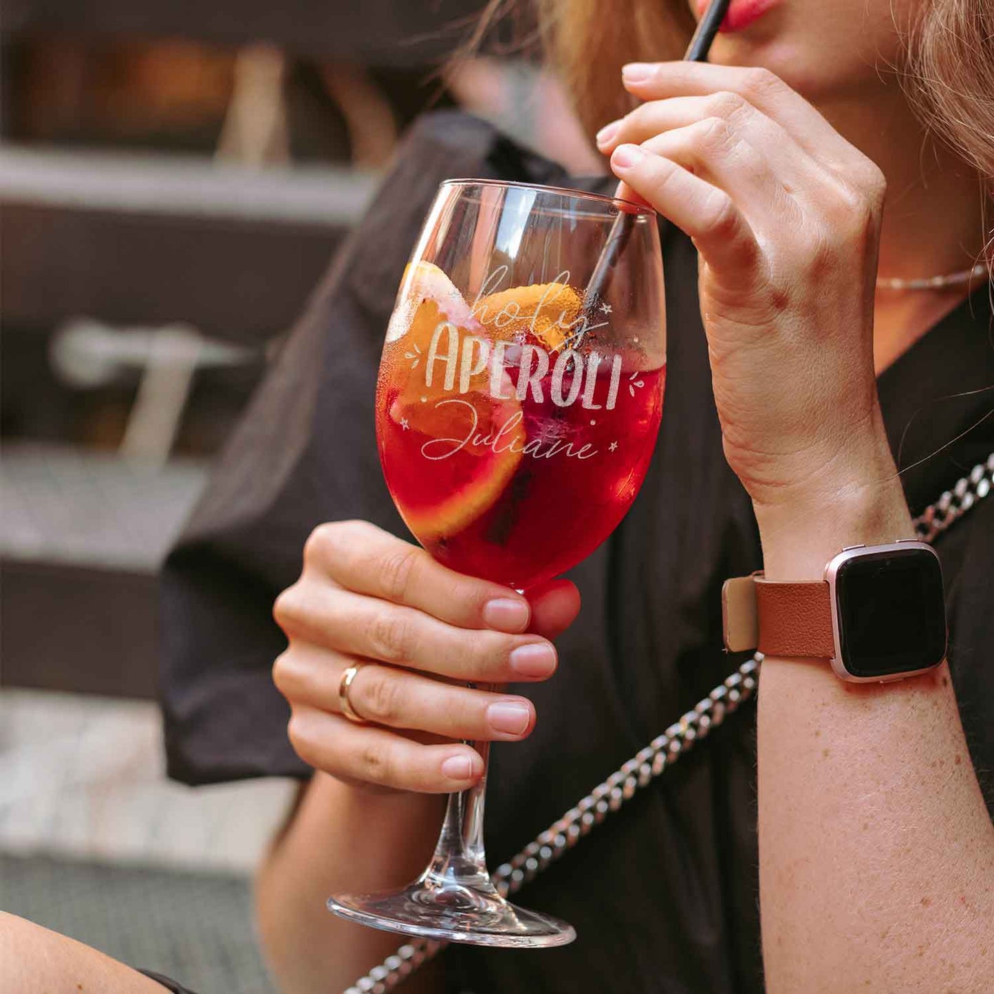Leonardo Weinglas mit Gravur "Holy Aperoli" mit Namen