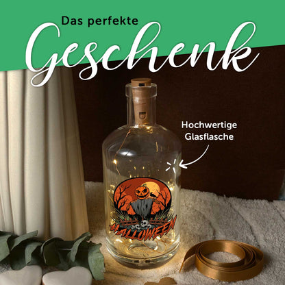 Flaschenlicht mit LED-Lichterkette im Halloween Vogelscheuche V1 UV Design