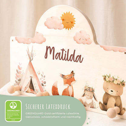 Personalisierte Garderobe fürs Kinderzimmer - Camping