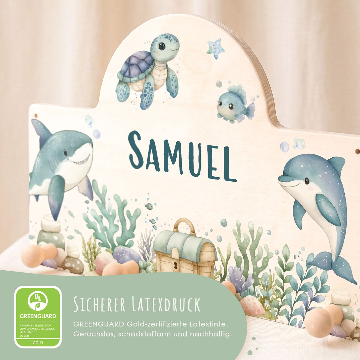 Personalisierte Garderobe fürs Kinderzimmer - See