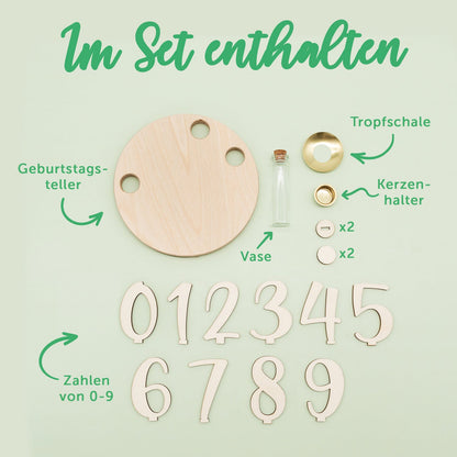 Bedruckter Geburtstagsteller für Kinder - Regenbogen