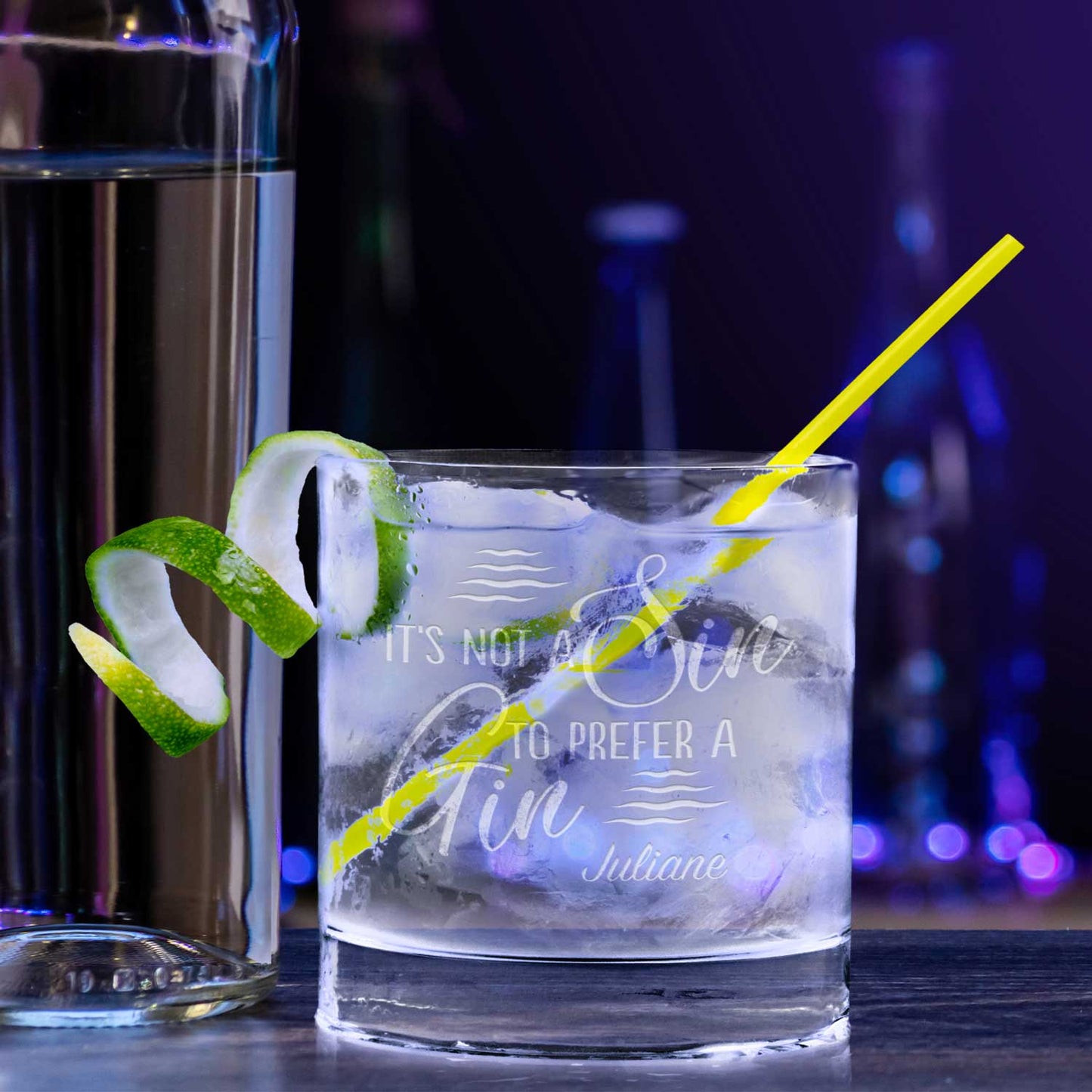 2er Set Montana GIN-Gläser "It´s Not a Sin to Prefer A Gin" mit Wunschnamen