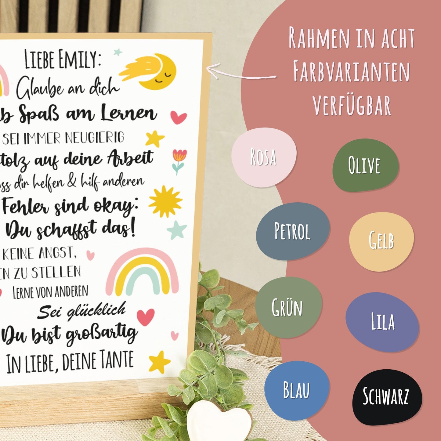 Holzschild zur Einschulung - Bunt - Einschulungsmutmacher