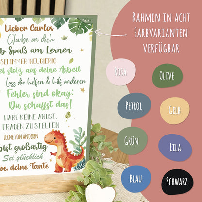 Holzschild zur Einschulung - Dino - Einschulungsmutmacher