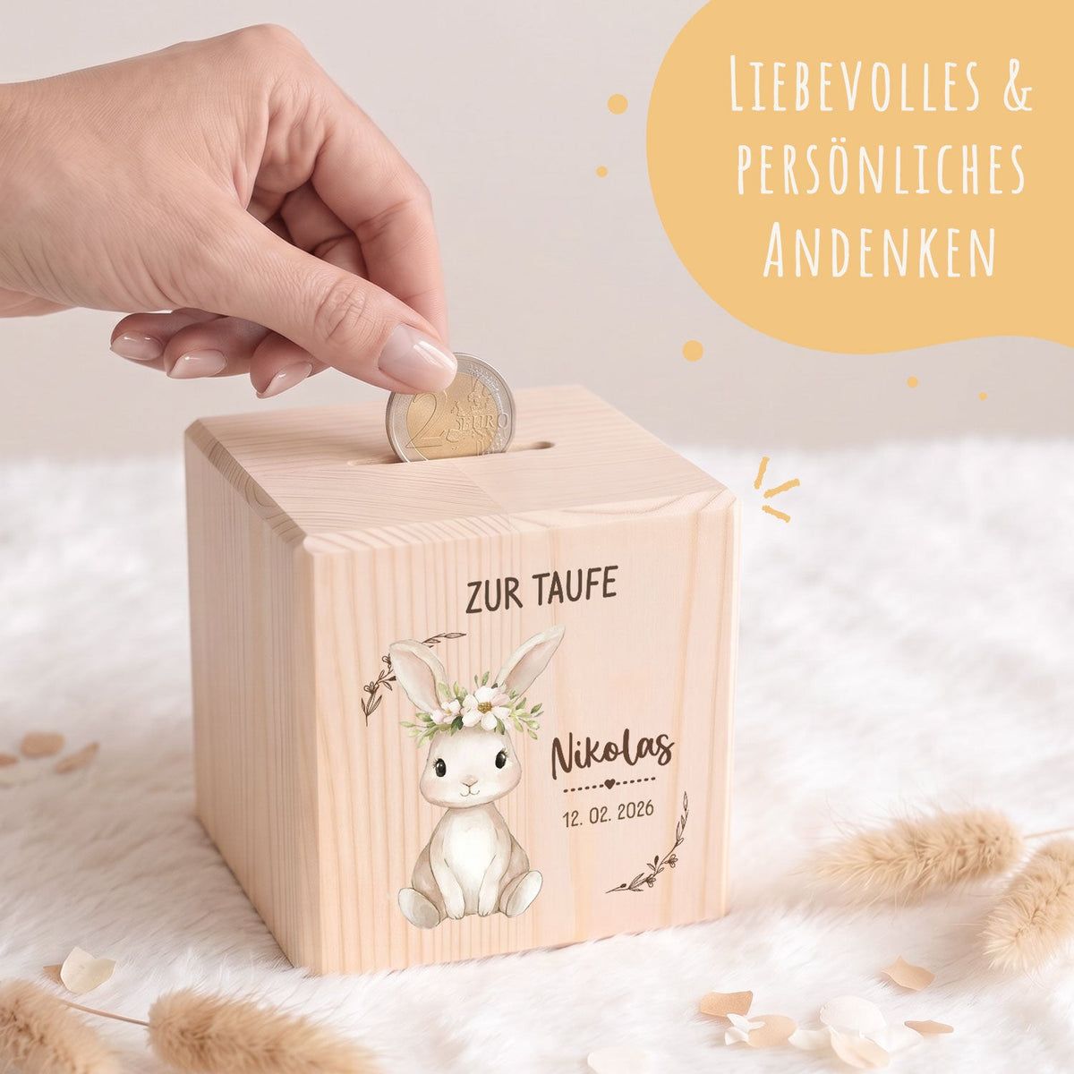 Spardose aus Holz - Tiere