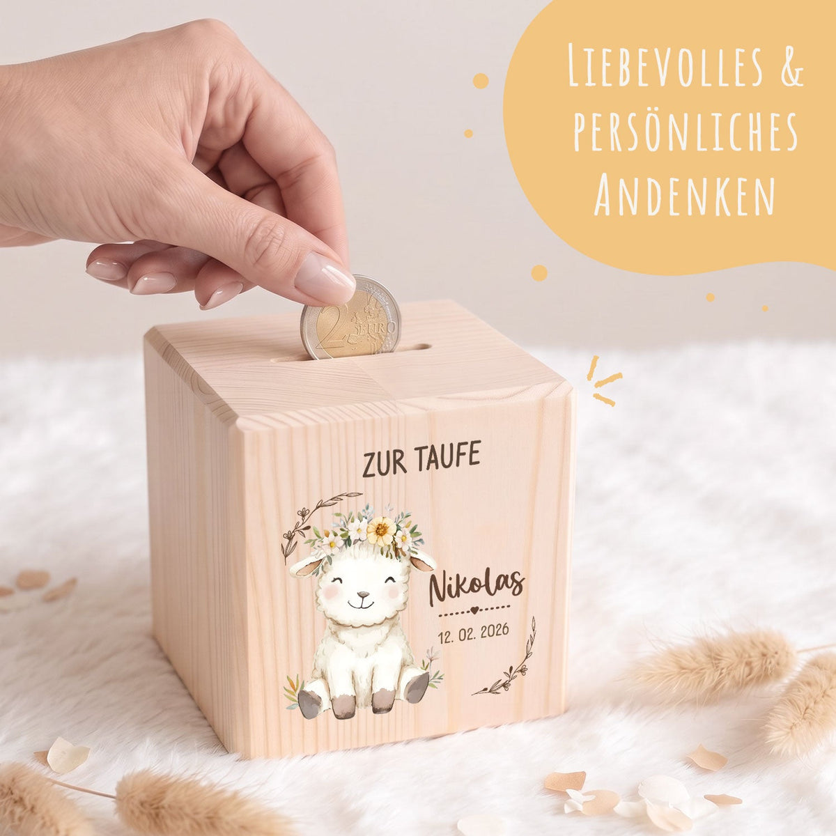 Spardose aus Holz - Tiere