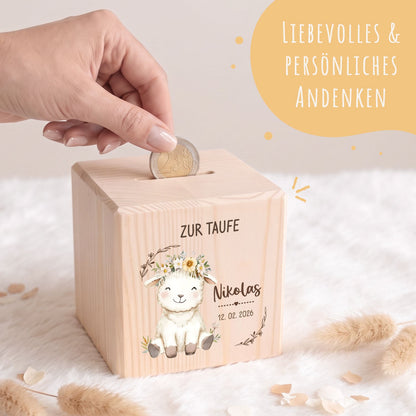 Spardose aus Holz - Tiere
