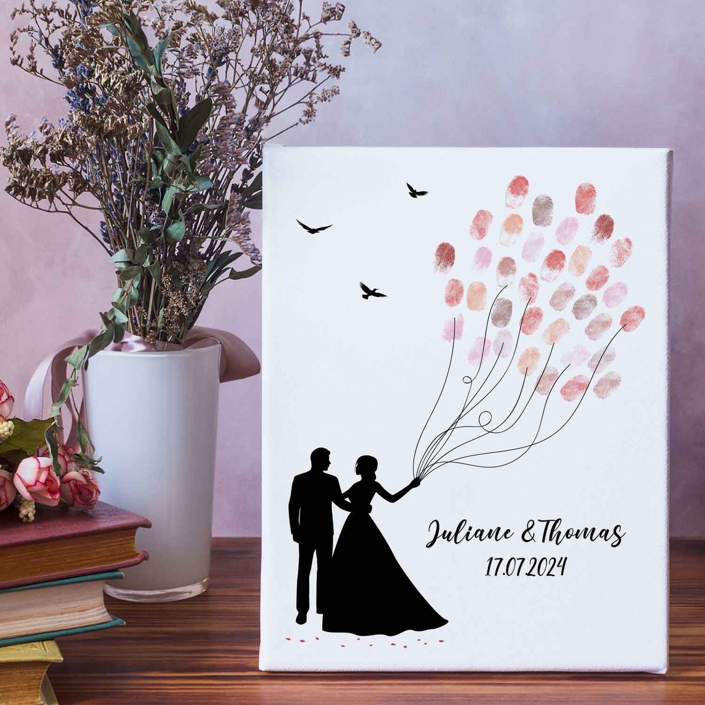 Leinwand-Gästebuch zur Hochzeit - Hochzeitspaar