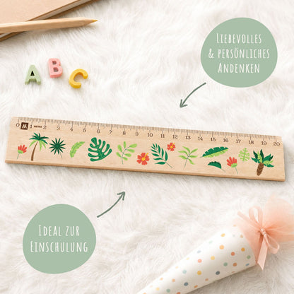 Lineal zur Einschulung im Jungle Design für Kinder aus Holz