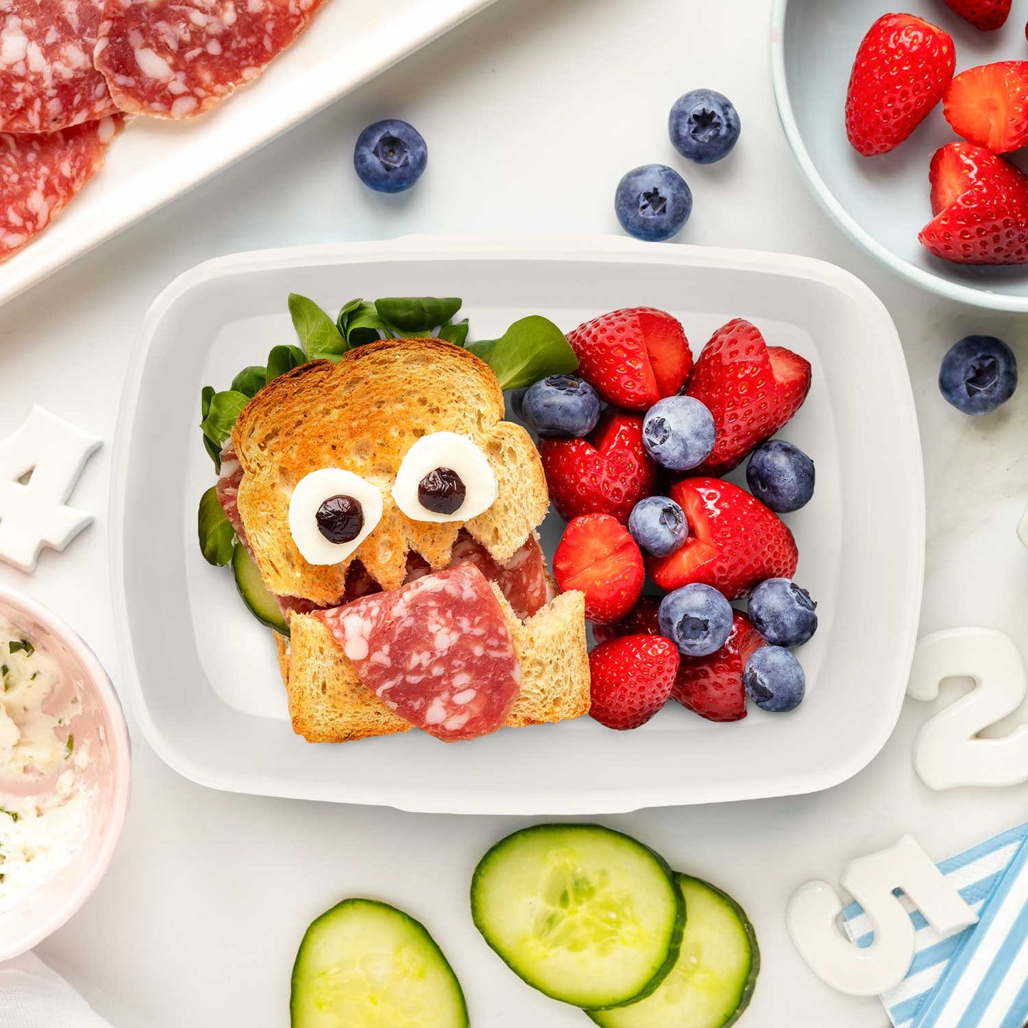 Bedruckte Lunchbox für Kinder - Initialen mit Tier