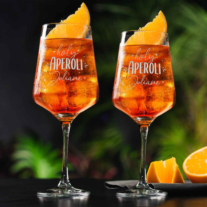Leonardo Weinglas mit Gravur "Holy Aperoli" mit Namen