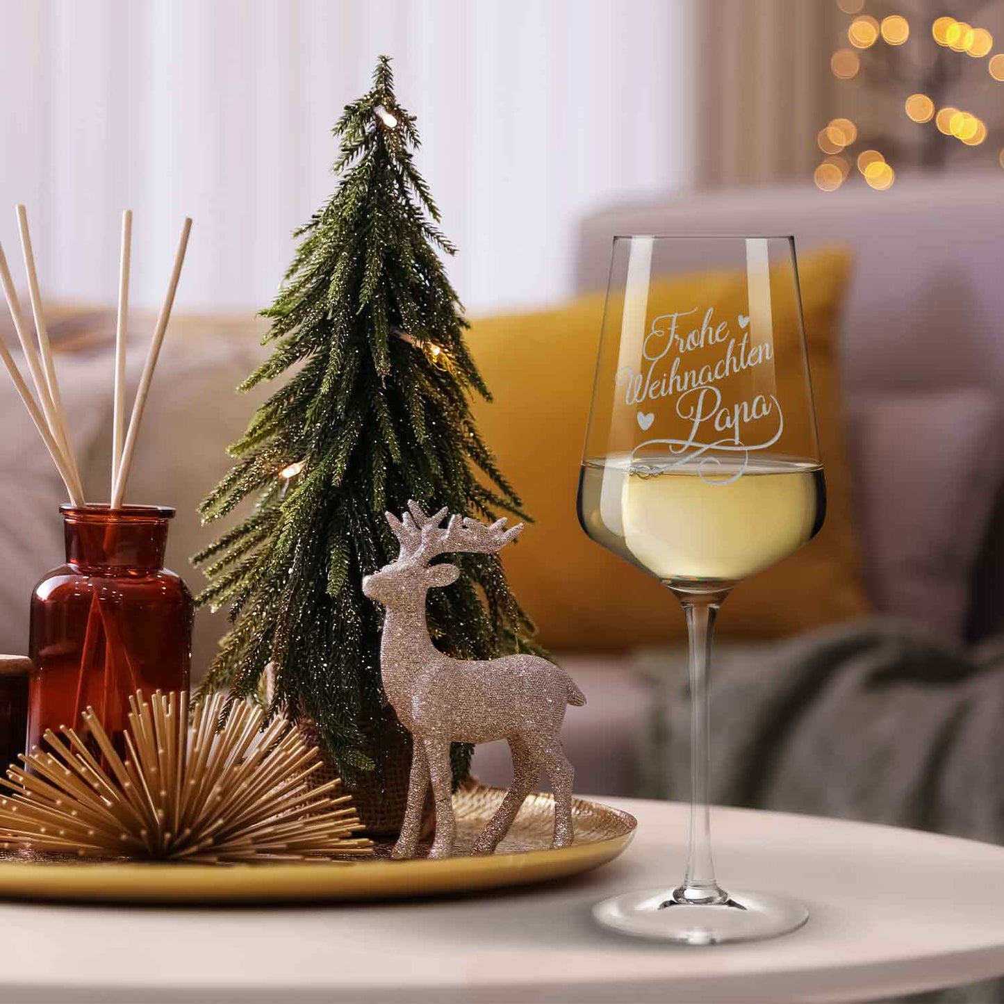 Leonardo Weinglas mit Gravur "Frohe Weihnachten Papa"