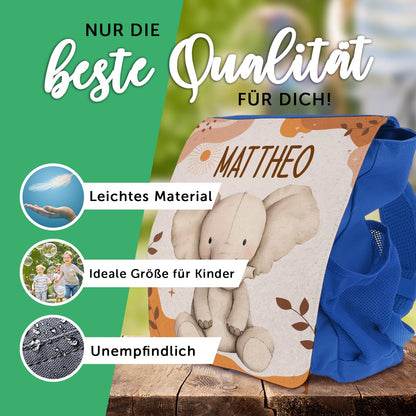 Bedruckter Rucksack für Kinder - Safaritiere mit Name
