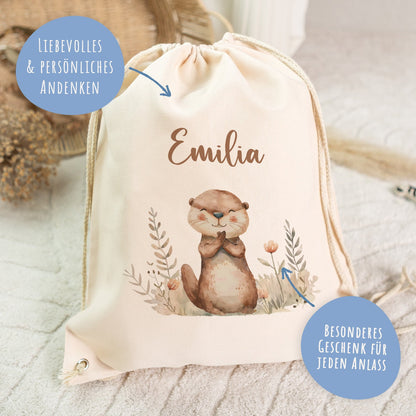 Turnbeutel mit Kindermotiv  - Waldtier - für Kinder