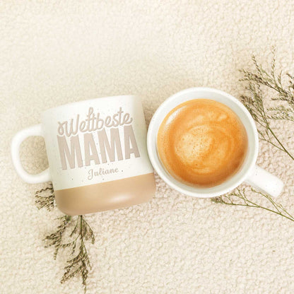 Gravierte Steingut Tasse - Weltbeste Mama