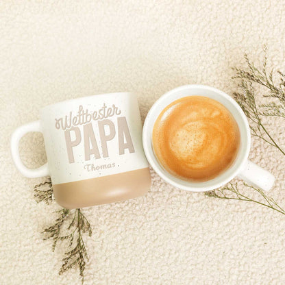 Gravierte Steingut Tasse - Weltbester Papa