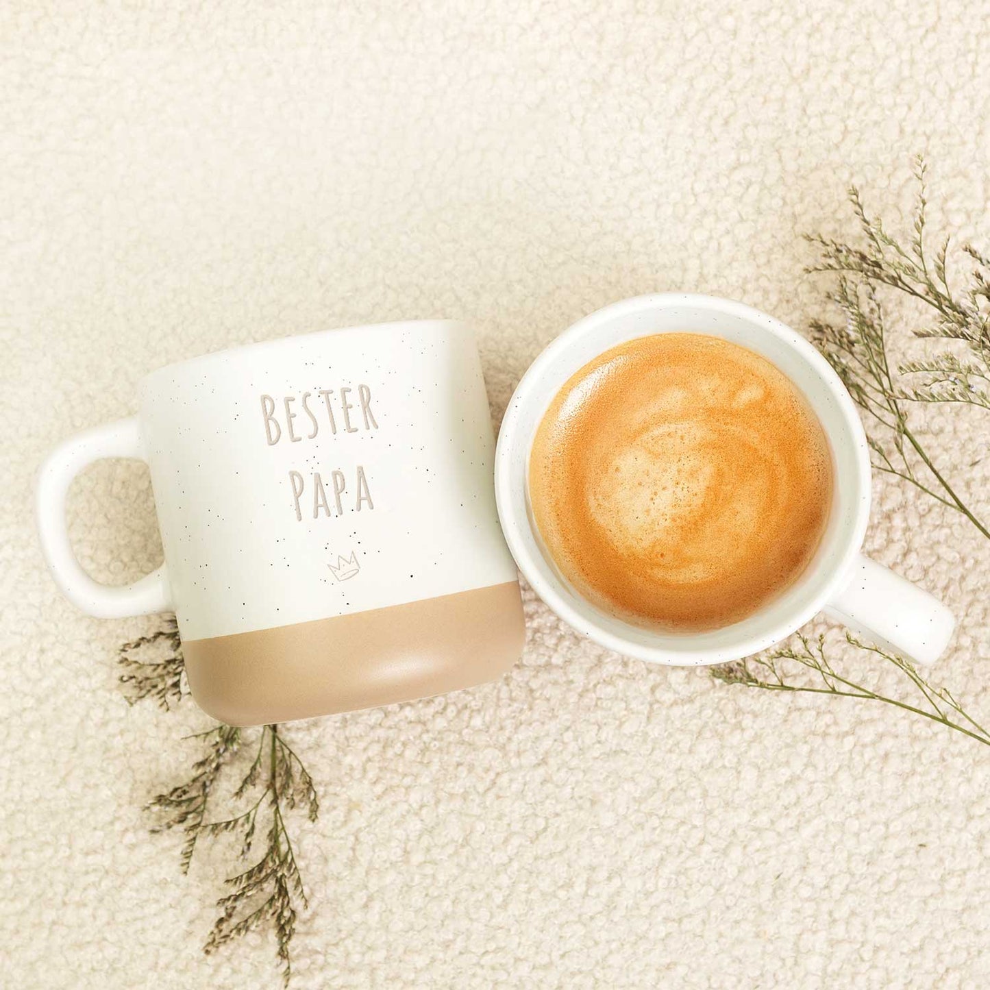 Gravierte Steingut Tasse - Wunschtext