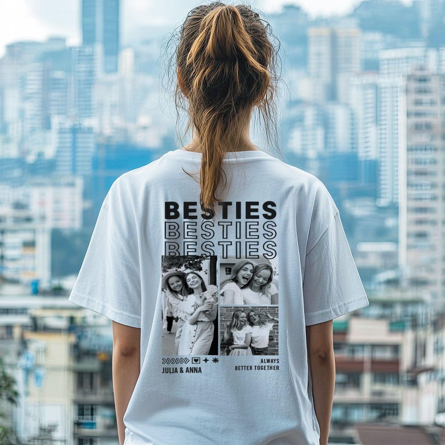 Personalisiertes Oversized T-Shirt - Besties