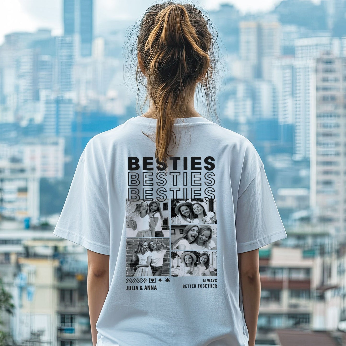 Personalisiertes Oversized T-Shirt - Besties