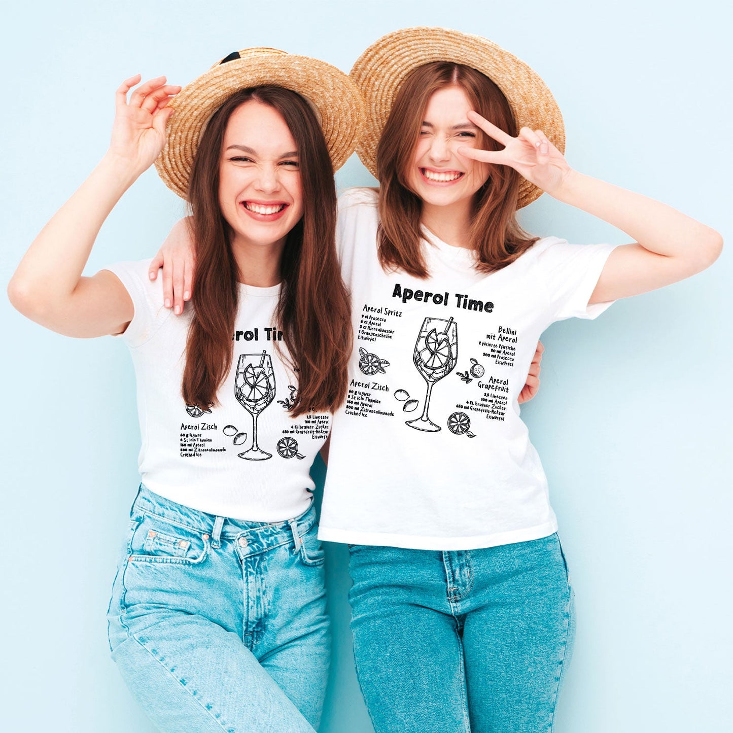 Bedrucktes T-Shirt für Damen - Aperol Rezepte