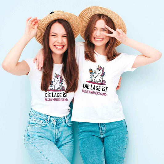 Bedrucktes T-Shirt für Damen - Die Lage ist besaufniserregend