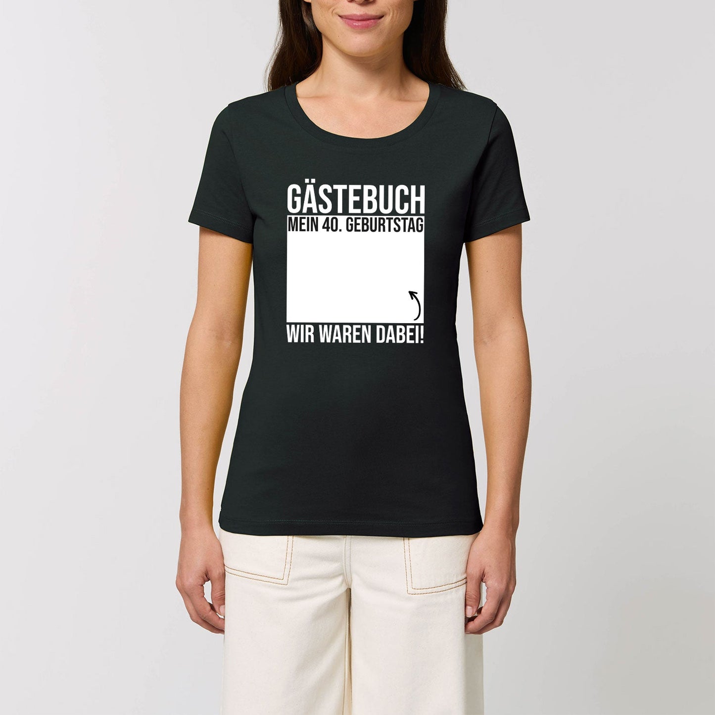 Bedrucktes T-Shirt für Damen - Gästebuch