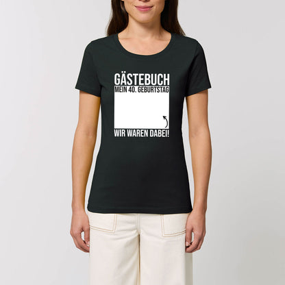 Bedrucktes T-Shirt für Damen - Gästebuch