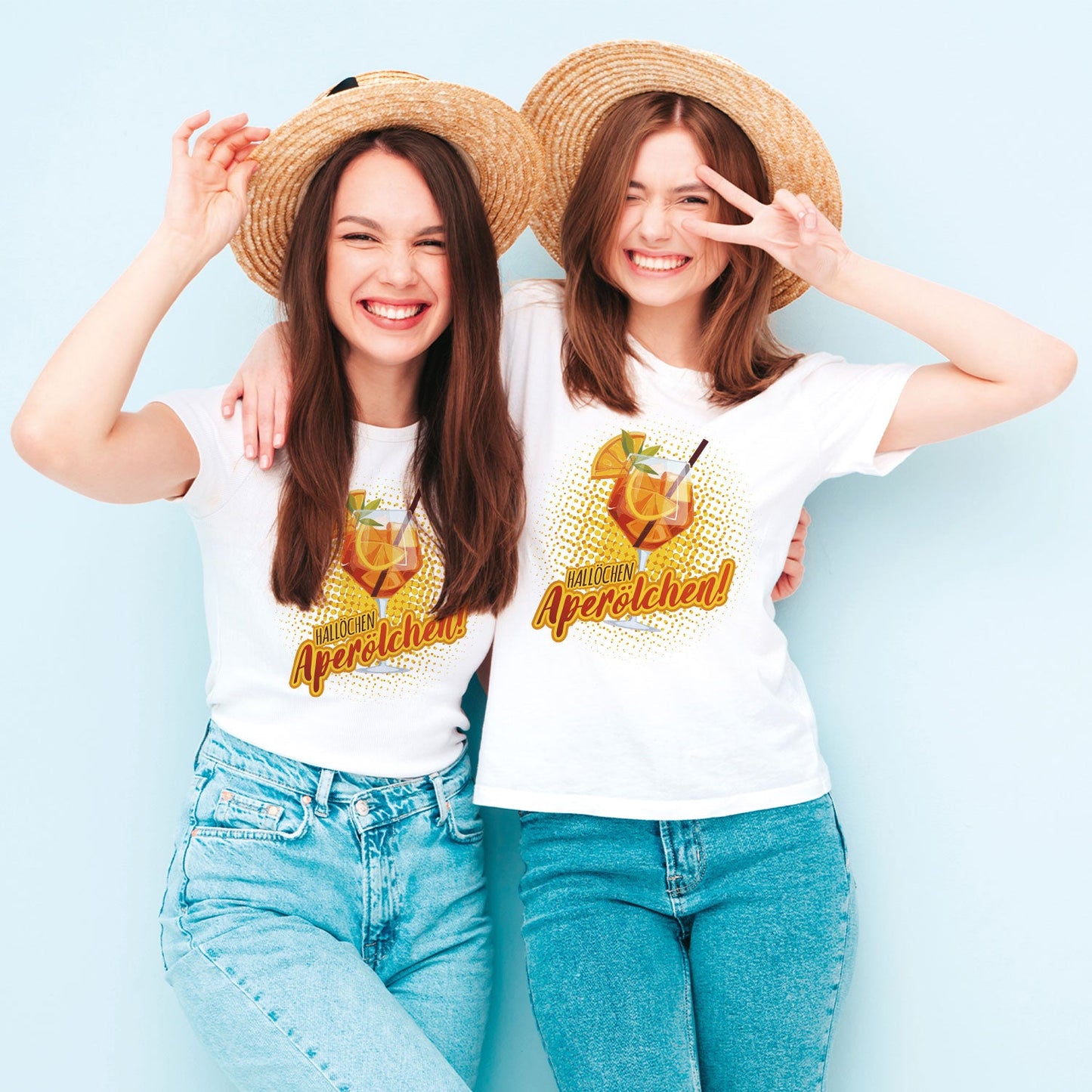Bedrucktes T-Shirt für Damen - Hallöchen Aperölchen