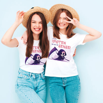 Bedrucktes T-Shirt für Damen - So viele Idioten