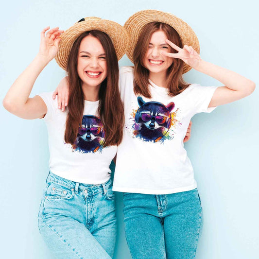 Bedrucktes T-Shirt für Damen - Waschbär