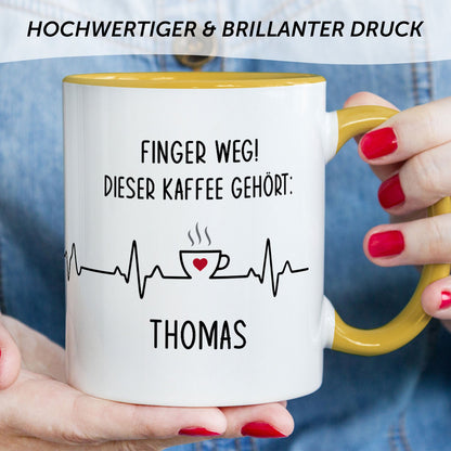 Bedruckte Tasse mit Spruch - Finger Weg!