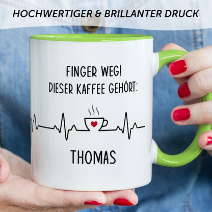 Bedruckte Tasse mit Spruch - Finger Weg!