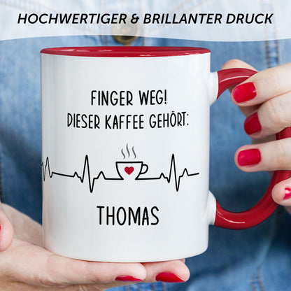 Bedruckte Tasse mit Spruch - Finger Weg!