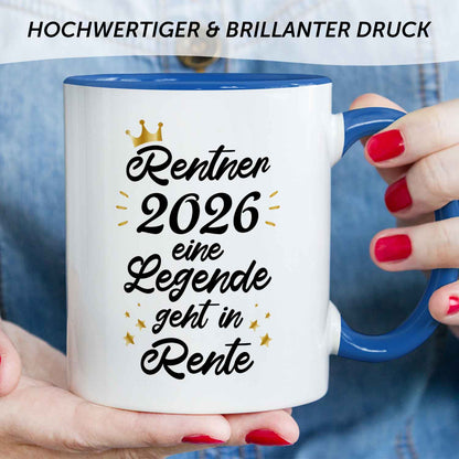 Bedruckte Tasse mit Spruch Rentner/Rentnerin